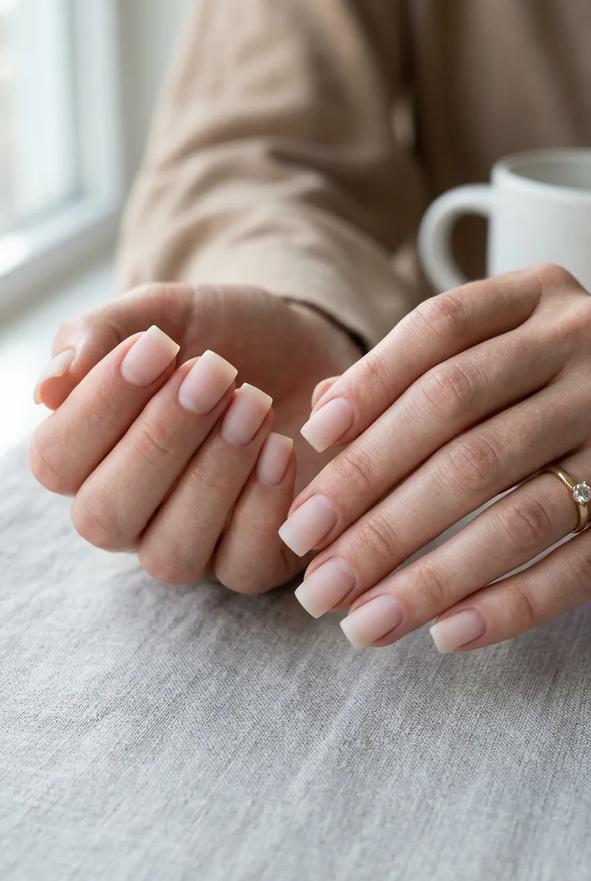 Perfectly shaped square nails with clean sharp corners ready for polish application